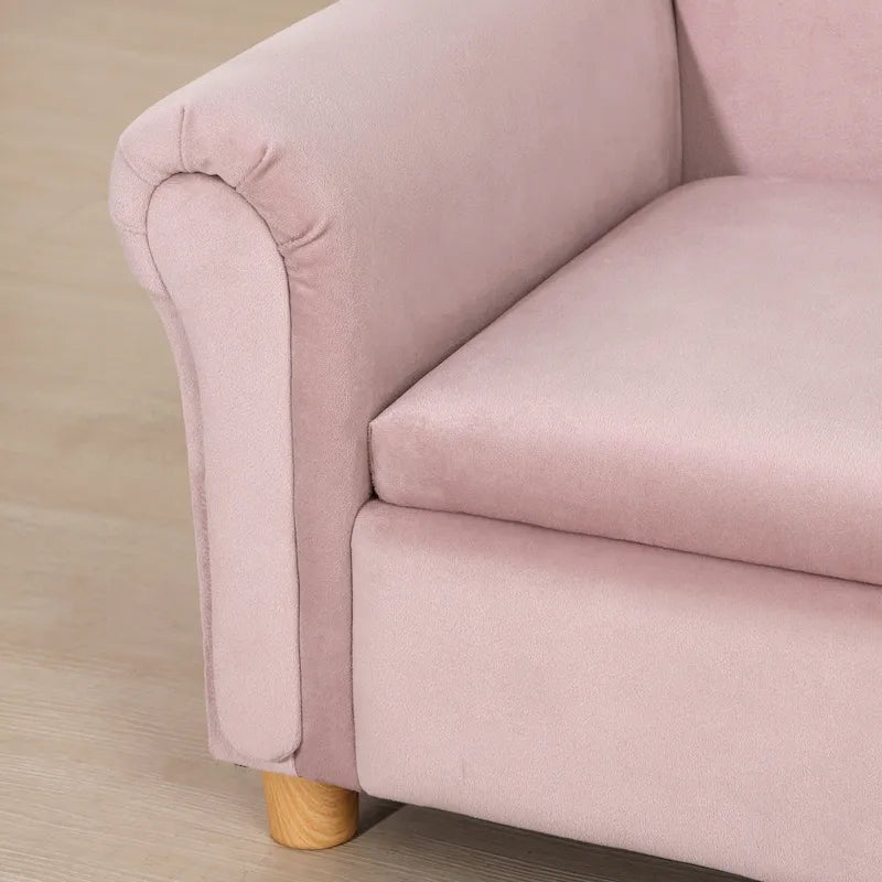 Divano per bambini Qaba, sedia con braccioli in legno per bambini in età prescolare, divanetto per bambini per la camera dei bambini, asilo con vano portaoggetti nascosto