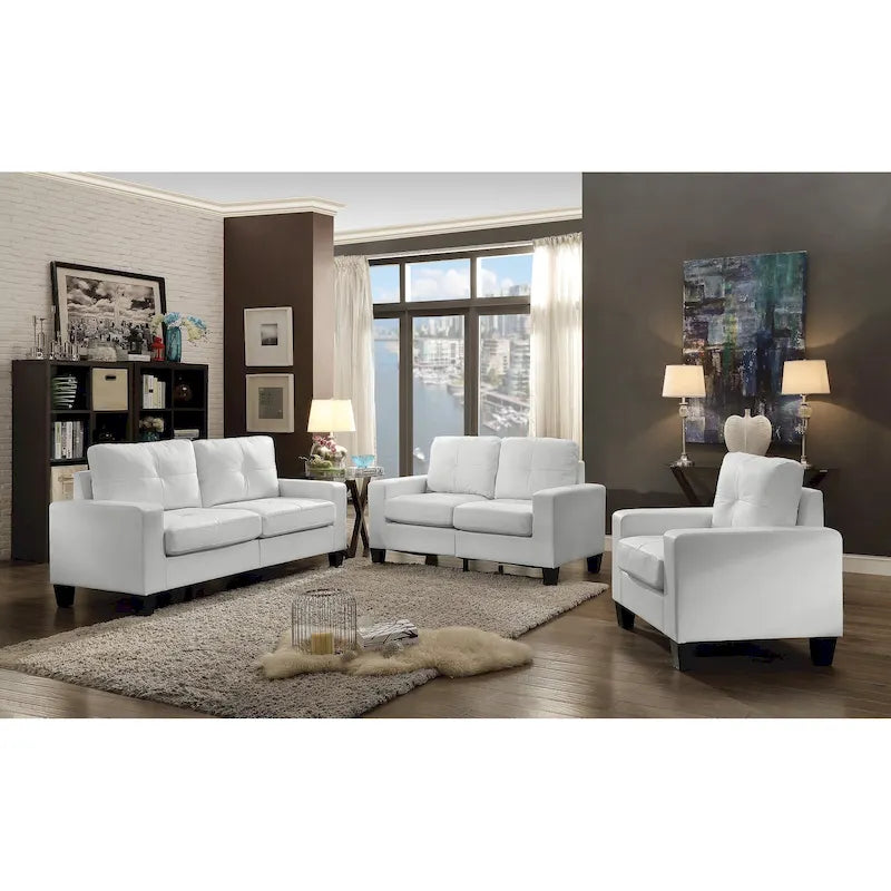 Newbury rechte bank van imitatieleer met uitlopende armleuningen, 71 inch breed - 32L x 71W x 36H