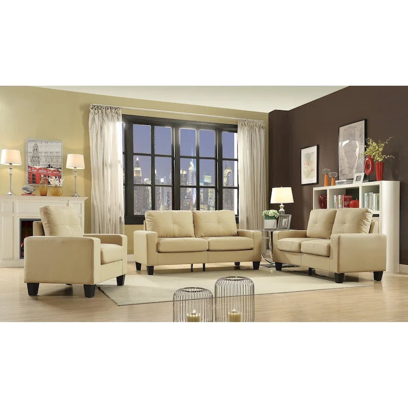 Newbury rechte bank van imitatieleer met uitlopende armleuningen, 71 inch breed - 32L x 71W x 36H