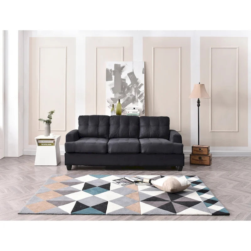 Sandridge rechte microvezelbank met uitlopende armleuningen, 79 inch breed - 34L x 79W x 36H