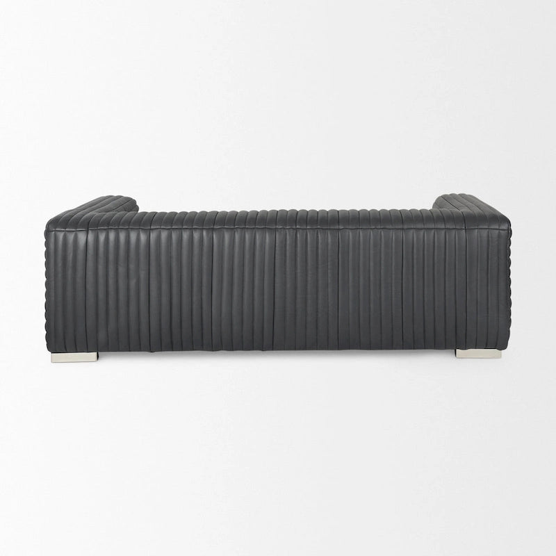 Divano Ricciardo Cognac in Vera Pelle - 86.6L x 38.6W x 26.4H