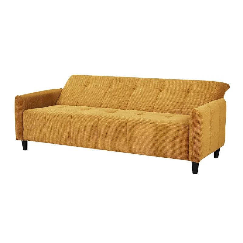 A&B Home 79-inch Mustard Large Biscuit Tufted Sofa Bed