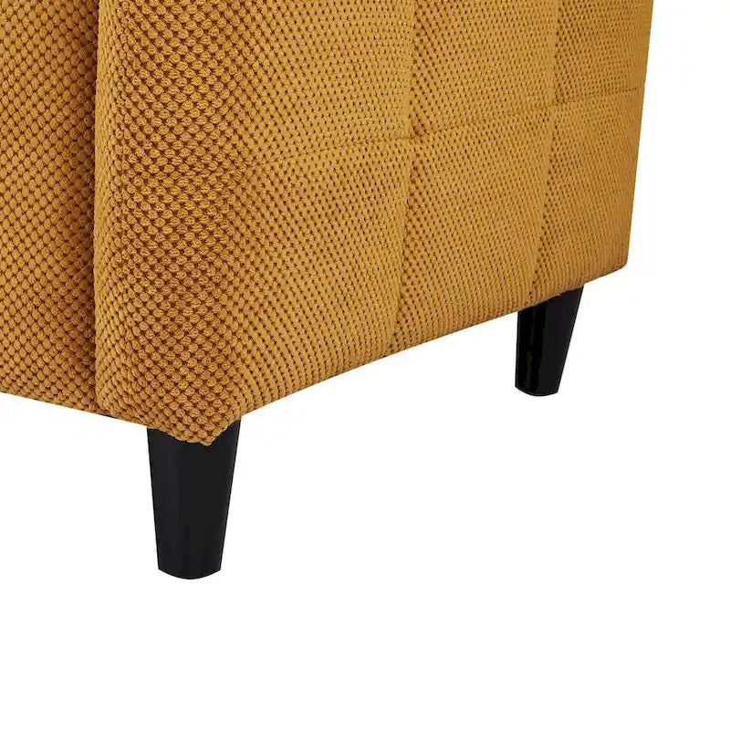 A&B Home 79-inch Mustard Large Biscuit Tufted Sofa Bed