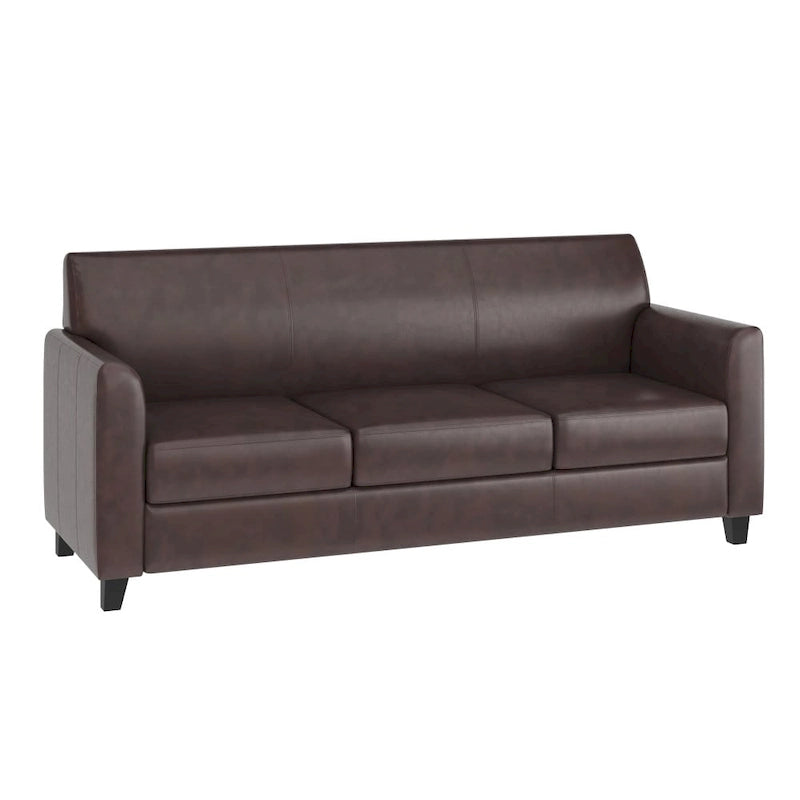 Divano in LeatherSoft con Cornice Cucita a Linee Pulite - 70L x 29P x 32.25A