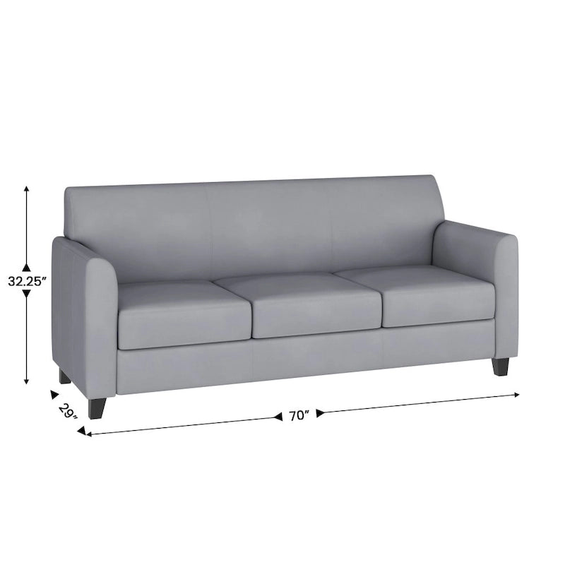 Divano in LeatherSoft con Cornice Cucita a Linee Pulite - 70L x 29P x 32.25A