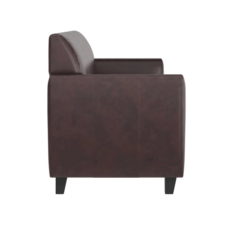 Divano in LeatherSoft con Cornice Cucita a Linee Pulite - 70L x 29P x 32.25A