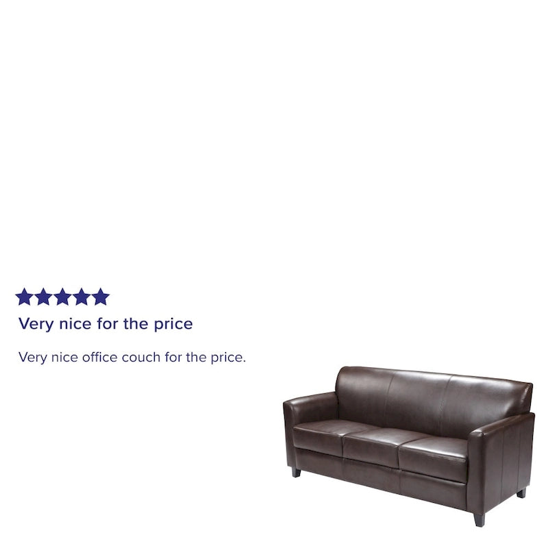 Divano in LeatherSoft con Cornice Cucita a Linee Pulite - 70L x 29P x 32.25A