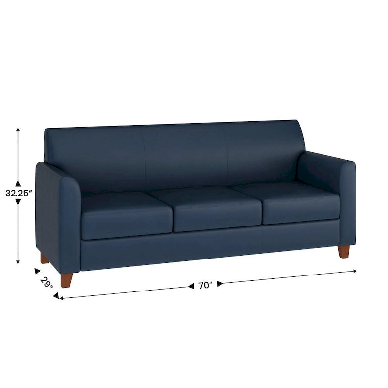 Divano in LeatherSoft con Cornice Cucita a Linee Pulite - 70L x 29P x 32.25A