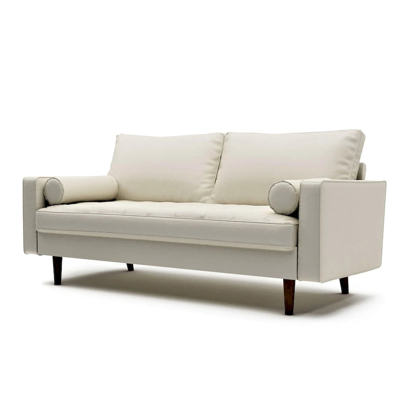 US Pride Faux Leather Mid-century Modern Sofa