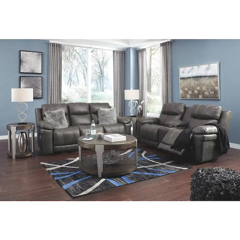 Erlangen Contemporary Power Reclining Sofa with Adjustable Headrest Midnight