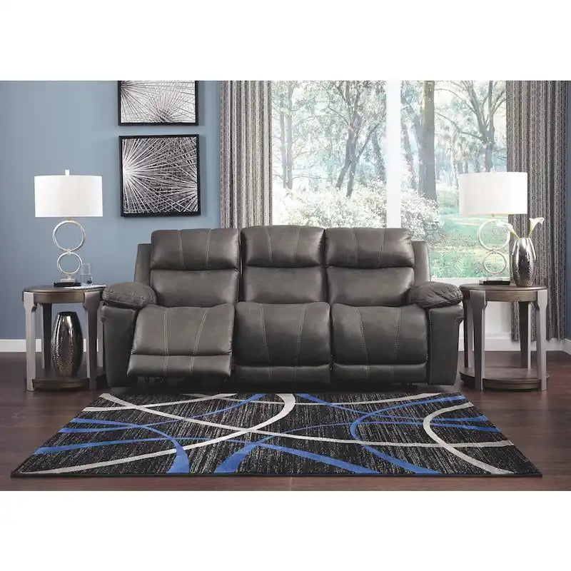 Erlangen Contemporary Power Reclining Sofa with Adjustable Headrest Midnight
