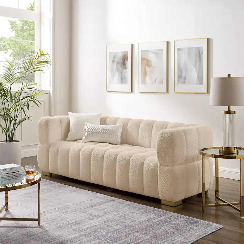 VANOMi 85inch Modern Couch, Leisure Comfortable Sofa - 85 x 33.86