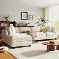Modulares Sofa mit abnehmbarem Aufbewahrungshocker und 2 versteckten Getränkehaltern