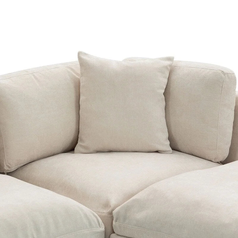 Modulares Sofa mit abnehmbarem Aufbewahrungshocker und 2 versteckten Getränkehaltern
