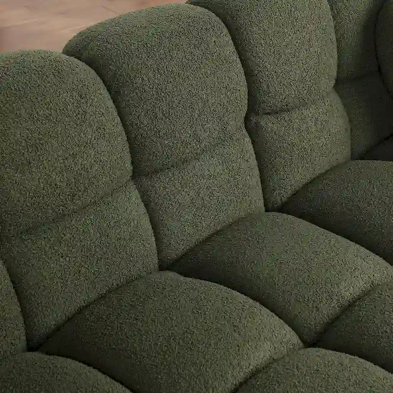 64.96 lunghezza, 35.83 profondità, struttura del corpo umano per persone statunitensi, divano marshmallow, divano boucle, 2 posti, BOUCLE BEIGE