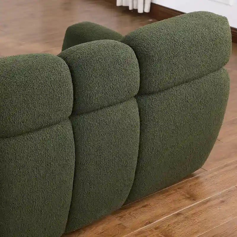 64.96 lunghezza, 35.83 profondità, struttura del corpo umano per persone statunitensi, divano marshmallow, divano boucle, 2 posti, BOUCLE BEIGE