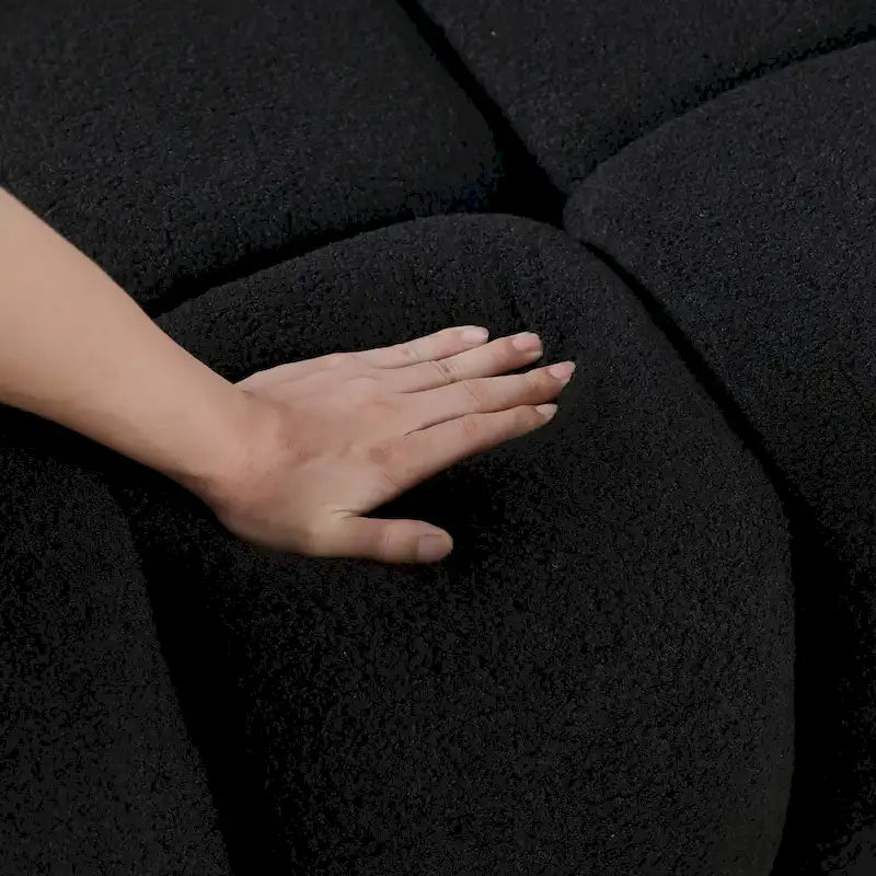 64.96 lunghezza, 35.83 profondità, struttura del corpo umano per persone statunitensi, divano marshmallow, divano boucle, 2 posti, BOUCLE BEIGE