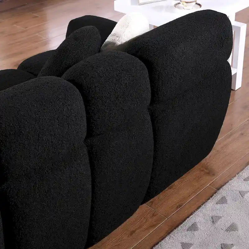 64.96 lunghezza, 35.83 profondità, struttura del corpo umano per persone statunitensi, divano marshmallow, divano boucle, 2 posti, BOUCLE BEIGE