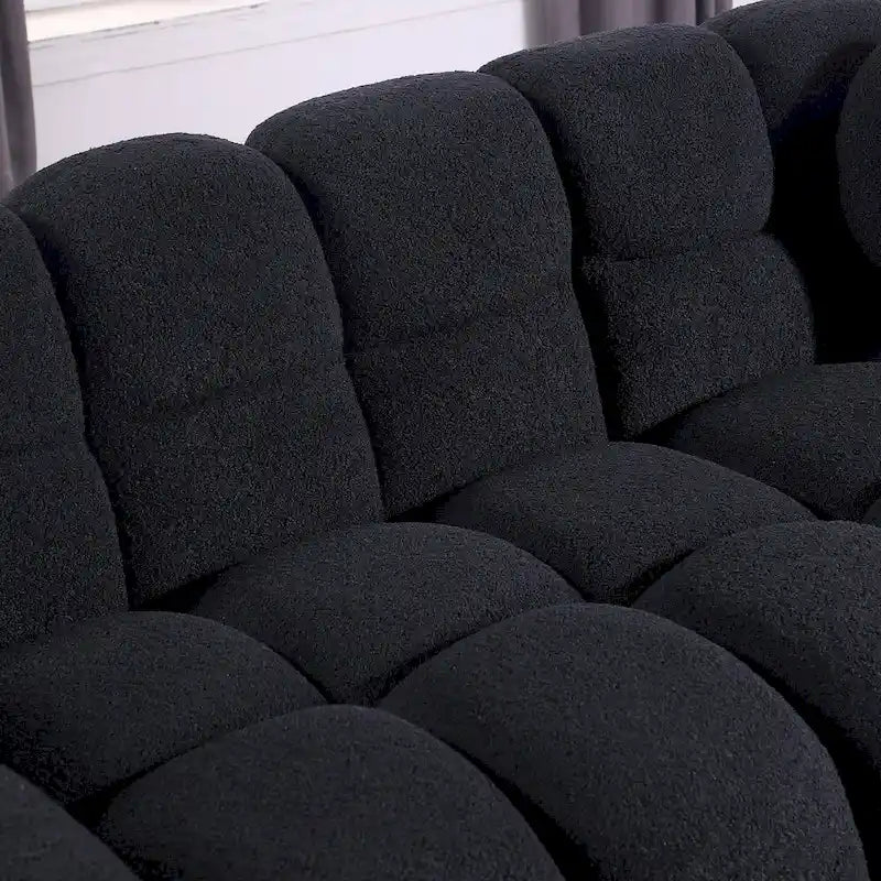 64.96 lunghezza, 35.83 profondità, struttura del corpo umano per persone statunitensi, divano marshmallow, divano boucle, 2 posti, BOUCLE BEIGE