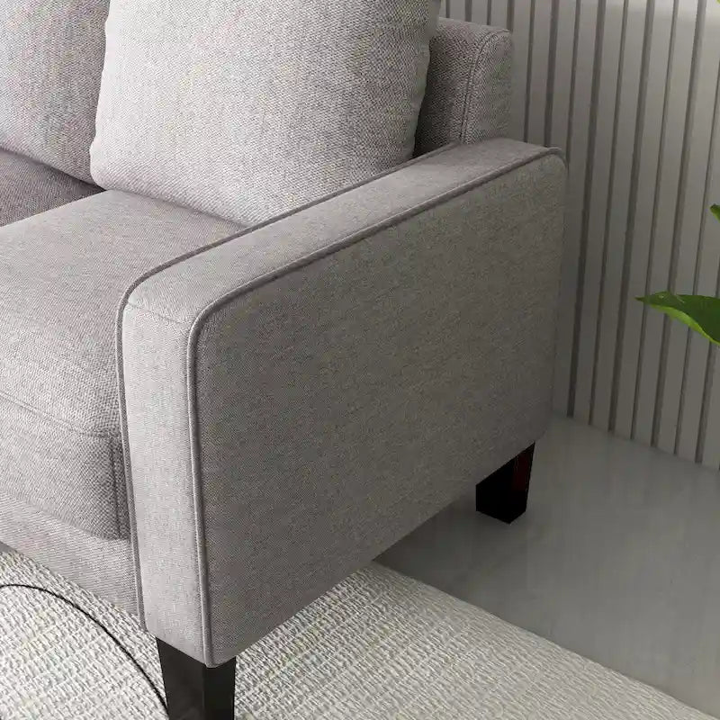 Modern Living Room Furniture Sofa in Beige Fabric 2+3