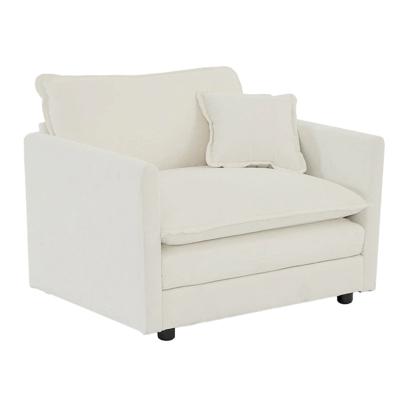 2 Seater Loveseat and Chair Set, 2 Piece Sofa & Chair Set, Loveseat and Accent Chair , 2-Piece Upholstered Chenille Sofa Living
