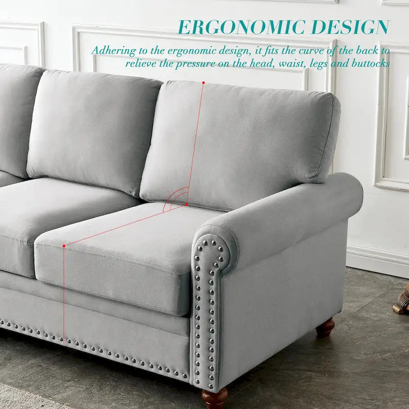 Linen Fabric Upholstery with Storage Loveseat (Beige)