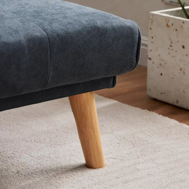 82.3 Larghezza Divano Moderno in Velluto con Bottoni Gioiello e Braccioli Quadrati Trapuntati, 2 Cuscini Inclusi, Beige, 4 colori