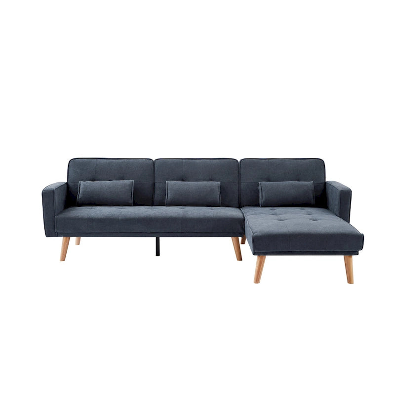 82.3 Larghezza Divano Moderno in Velluto con Bottoni Gioiello e Braccioli Quadrati Trapuntati, 2 Cuscini Inclusi, Beige, 4 colori