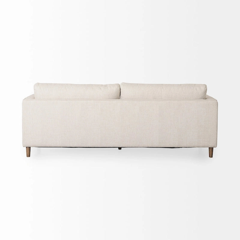 Tessuto Crema Loretta con Struttura in Legno Massello e Cuscini a Rullo - 87,9W x 36,2D x 33,8H