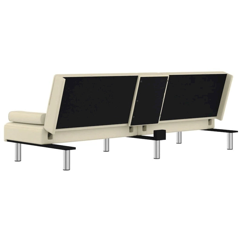 vidaXL Sofa Bed Foldable Sleeper Sofa Couch Bed with Cup Holders Faux Leather - 78.7 x 35 x 27.6