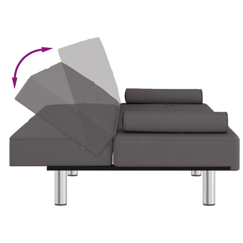 vidaXL Sofa Bed Foldable Sleeper Sofa Couch Bed with Cup Holders Faux Leather - 78.7 x 35 x 27.6