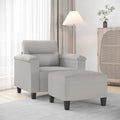 vidaXL Couch Modern Accent Upholstered Chair with Footstool Microfiber Fabric