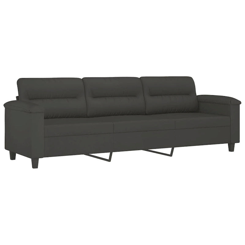 vidaXL Couch Modern Accent Upholstered Chair with Footstool Microfiber Fabric
