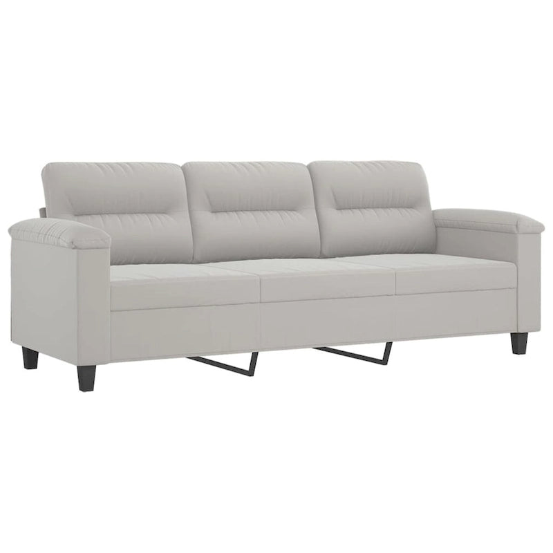 vidaXL Couch Modern Accent Upholstered Chair with Footstool Microfiber Fabric