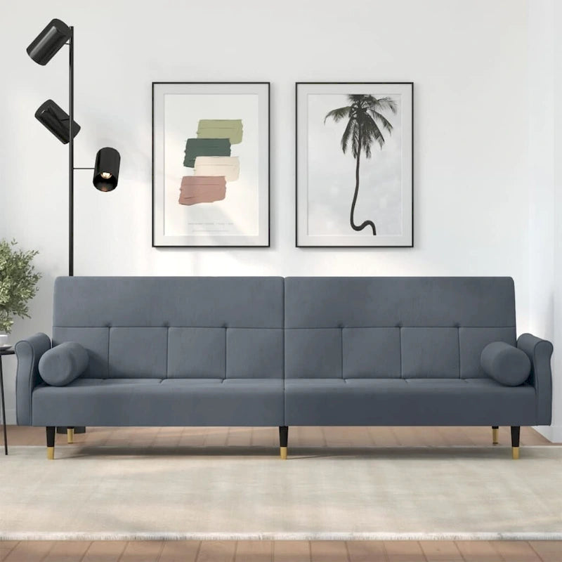 vidaXL Divano letto Divano a due posti convertibile con cuscini per monolocale Velluto - 85 x 35 x 27.6
