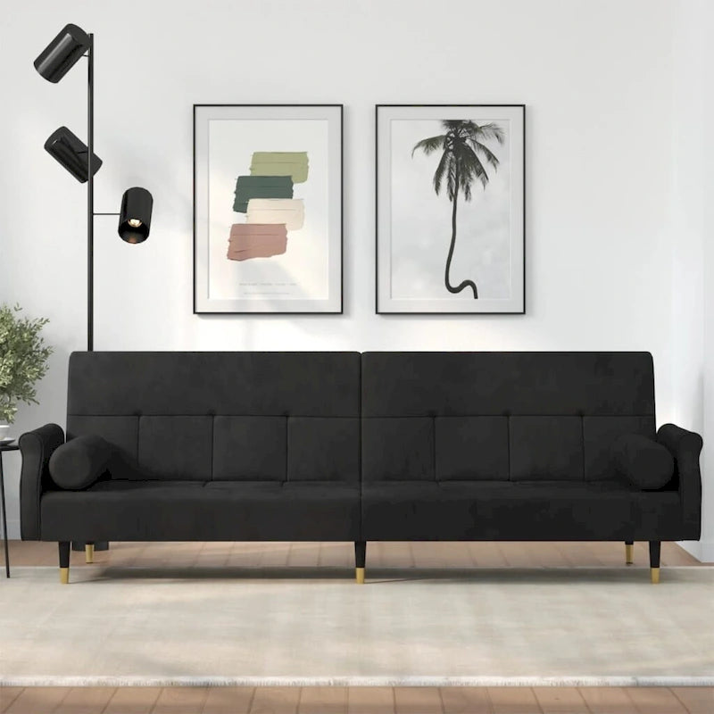 vidaXL slaapbank, 2-zitsbank en converteerbare slaapbank met kussens voor studio, fluweel - 85 x 35 x 27.6