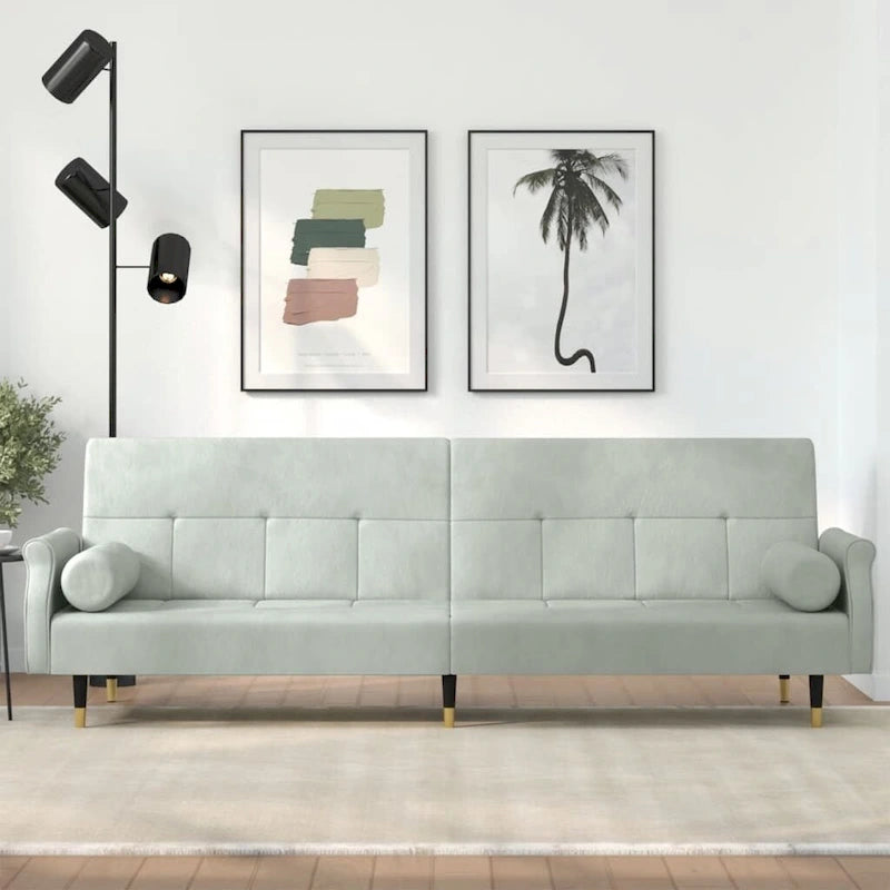 vidaXL slaapbank, 2-zitsbank en converteerbare slaapbank met kussens voor studio, fluweel - 85 x 35 x 27.6