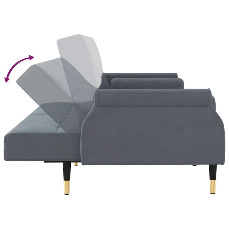 vidaXL Divano letto Divano a due posti convertibile con cuscini per monolocale Velluto - 85 x 35 x 27.6