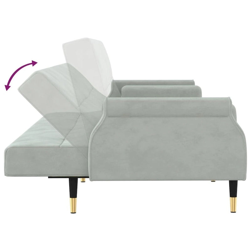vidaXL Divano letto Divano a due posti convertibile con cuscini per monolocale Velluto - 85 x 35 x 27.6