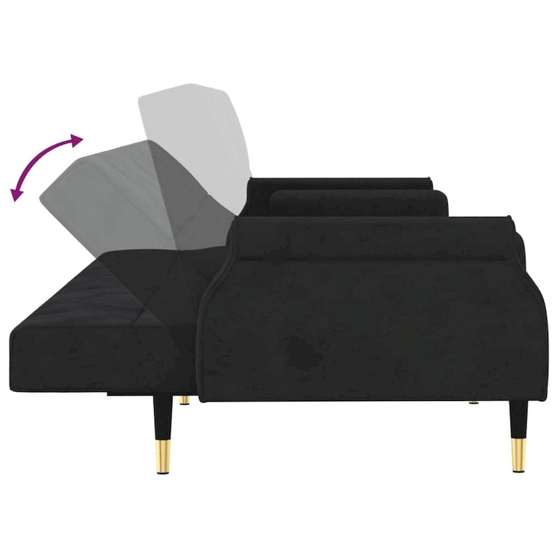 vidaXL Divano letto Divano a due posti convertibile con cuscini per monolocale Velluto - 85 x 35 x 27.6