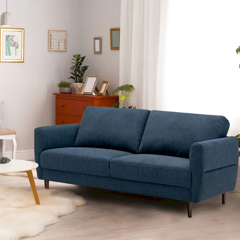 Gymax 72 Fabric Sofa Couch Living Room Small Apartment Furniture w/