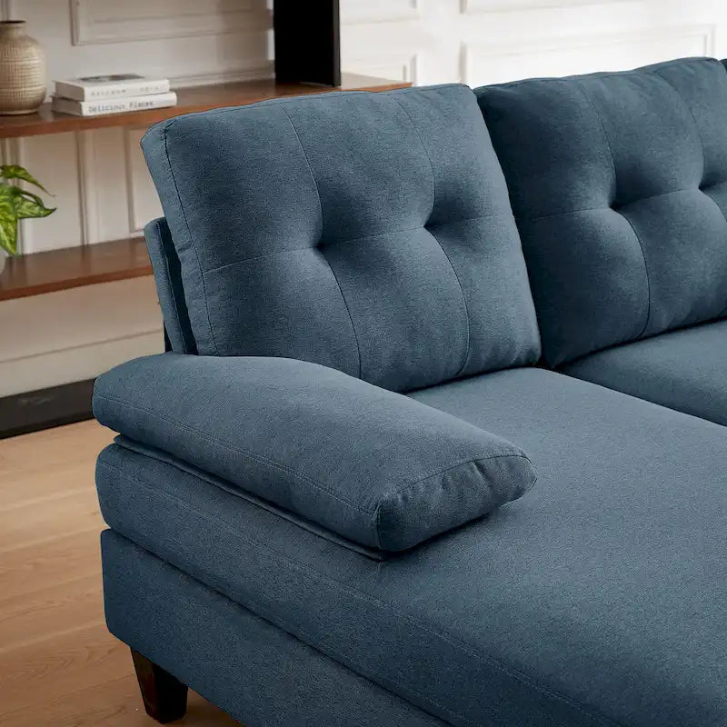 4 Seat U Shaped Sectional Sofa Couch with Double Chaise for Living Room