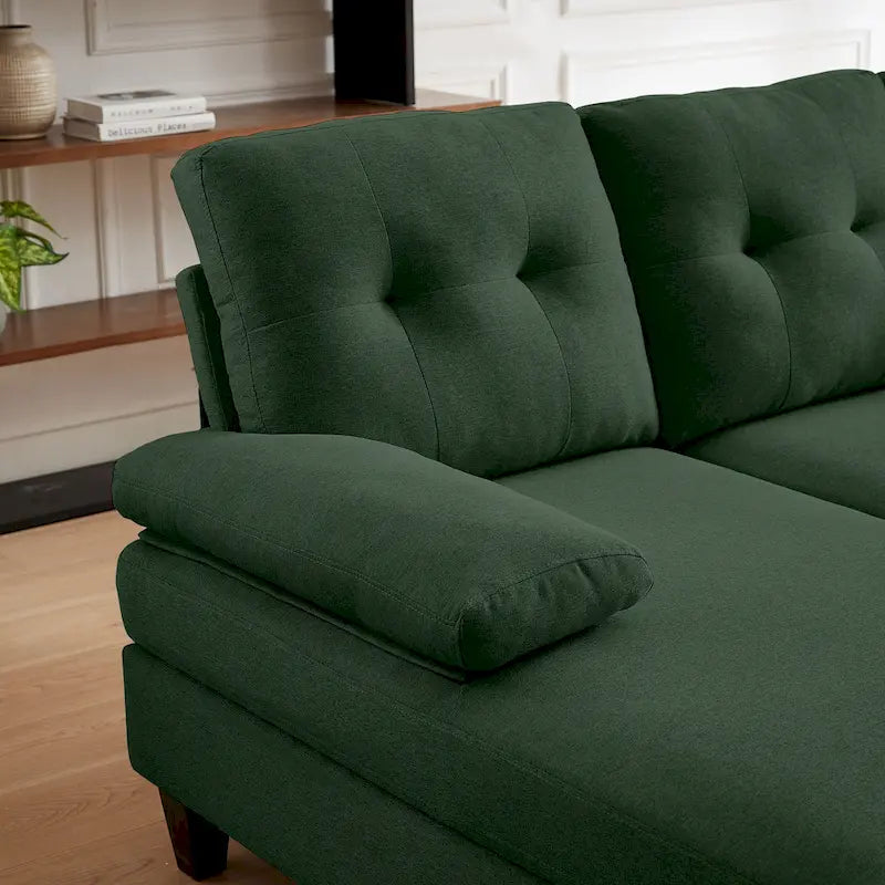 4 Seat U Shaped Sectional Sofa Couch with Double Chaise for Living Room