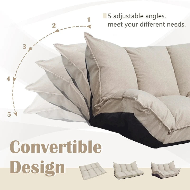 Divano Letto Moderno Pieghevole Beige per Bambini o Casa