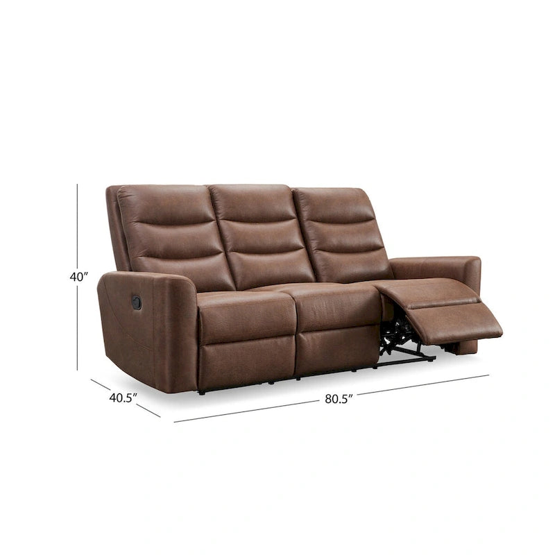 Abbyson Ford Fabric Manual Reclining Sofa