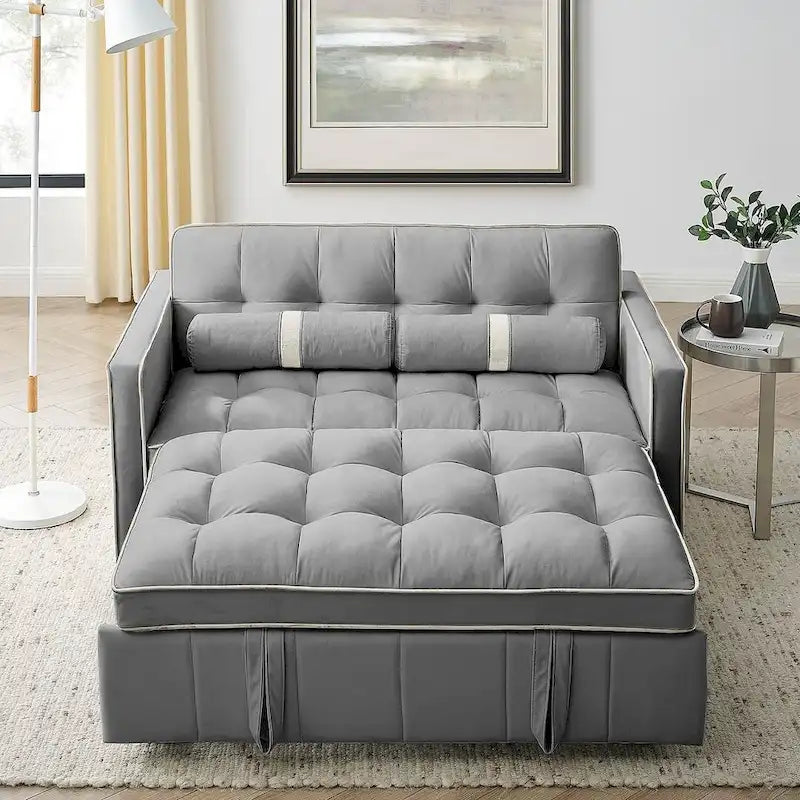 Divano letto estraibile regolabile in velluto Modern 55.5 con tasche laterali