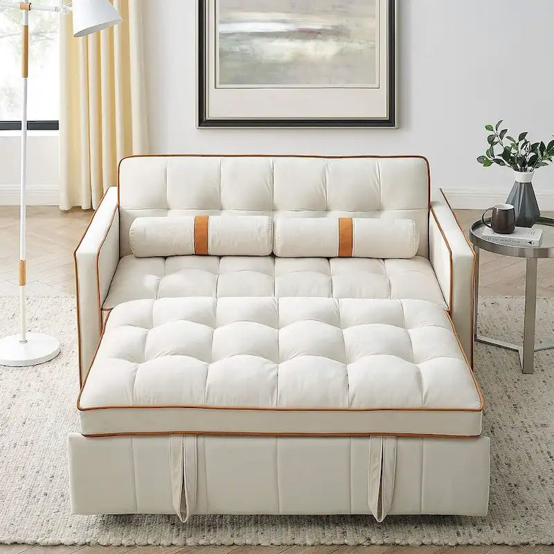 Divano letto estraibile regolabile in velluto Modern 55.5 con tasche laterali