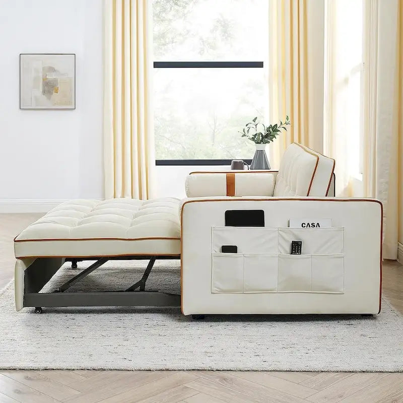 Divano letto estraibile regolabile in velluto Modern 55.5 con tasche laterali