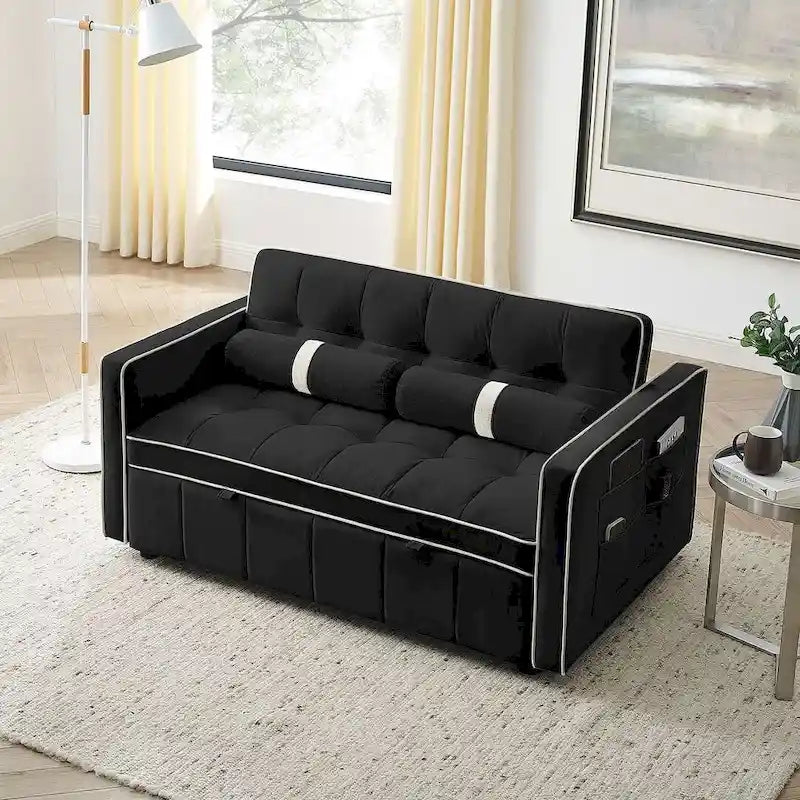 Divano letto estraibile regolabile in velluto Modern 55.5 con tasche laterali