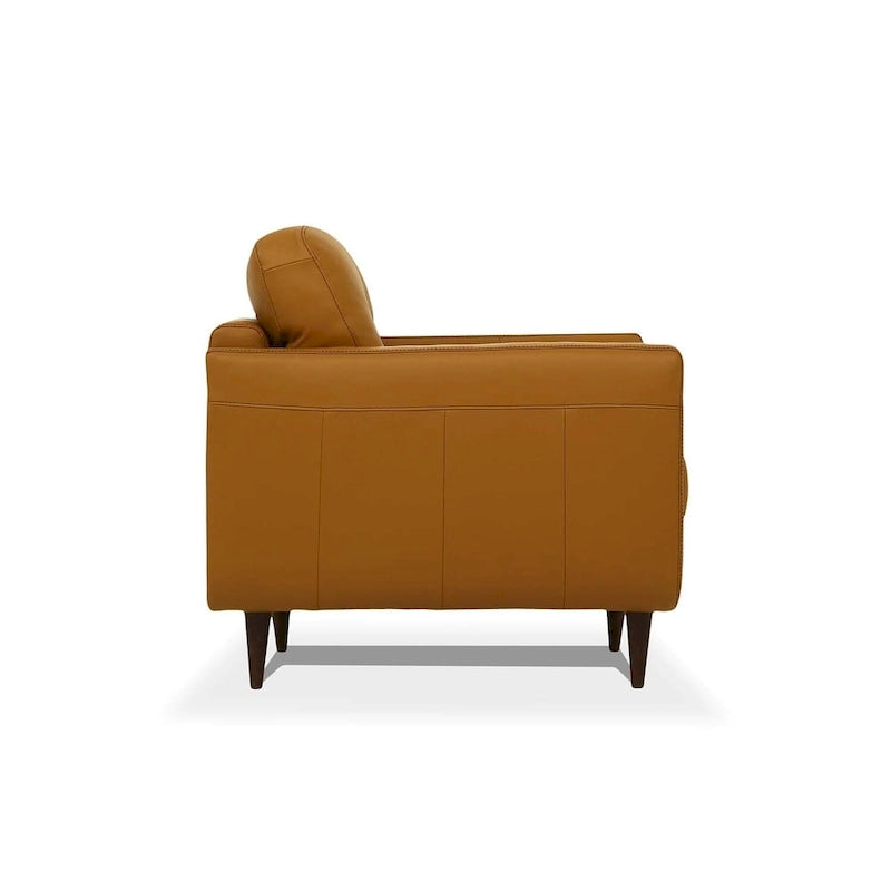 HomeRoots 83 Orange Leather Sofa With Black Legs - 83